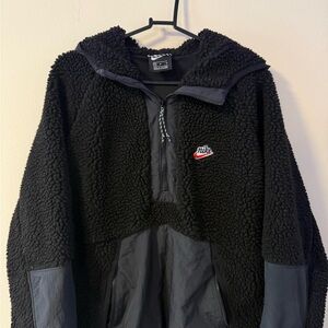 Nike Black Sherpa Fleece Half-Zip Jacket Men’s Medium